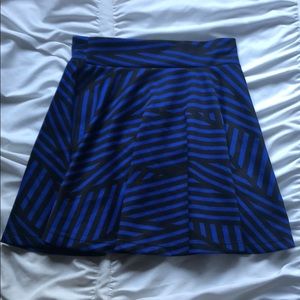 Black & blue striped skirt
